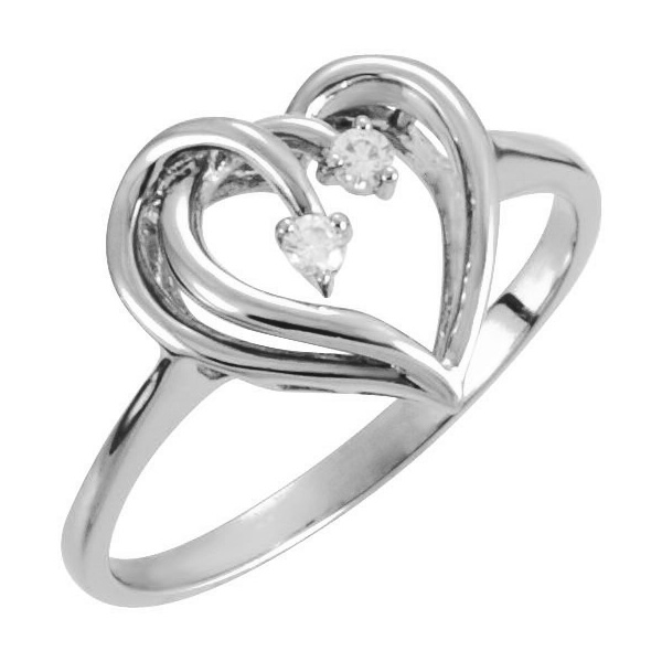 Image of ID 1247854382 Two Hearts Beat as One Diamond Ring in White Gold