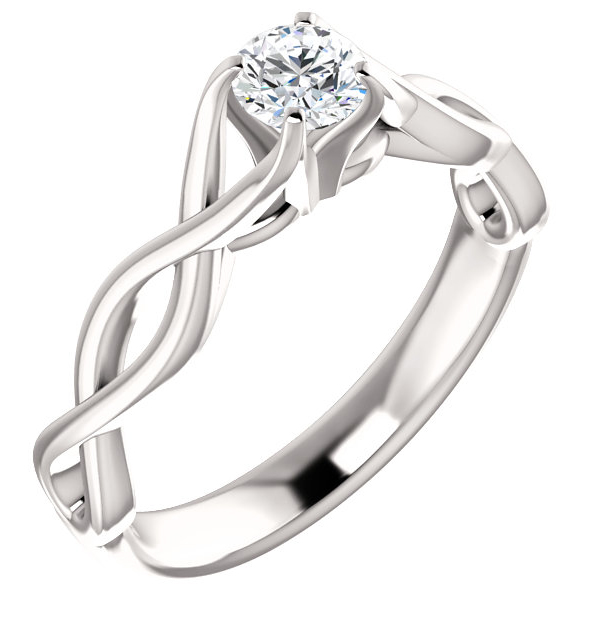 Image of ID 1247854545 075 Carat Diamond Infinity Weave Engagement Ring