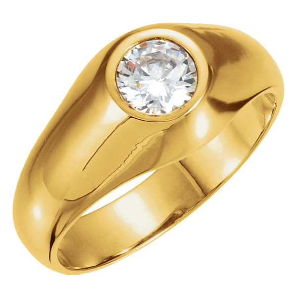 Image of ID 1247854760 Men's Solitaire 1/2 Carat Diamond Ring in 14K Gold