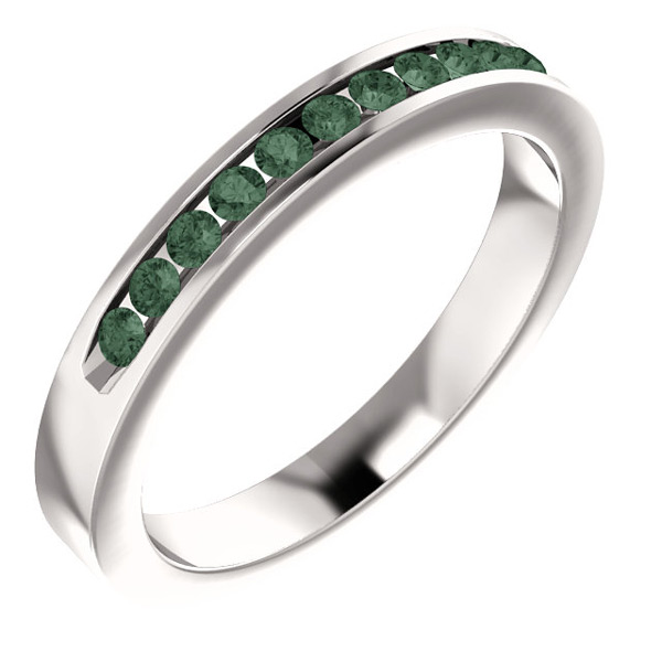 Image of ID 1247854922 Genuine Alexandrite Band in 14K White Gold