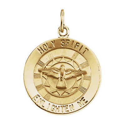 Image of ID 1247855486 Holy Spirit Enlighten Me Disc Pendant 14K Gold