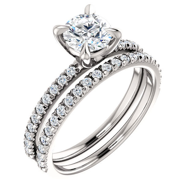 Image of ID 1247856077 117 Carat French-Set Diamond Bridal Engagement Ring Set