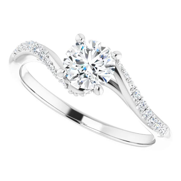 Image of ID 1247856364 Diamond Subtle Twist Engagement Ring 14K White Gold