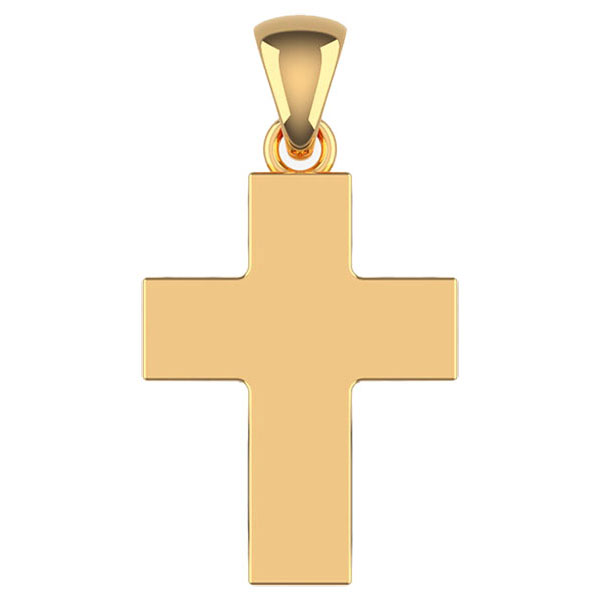 Image of ID 1247856645 14K Solid Gold Plain Thick Cross Pendant