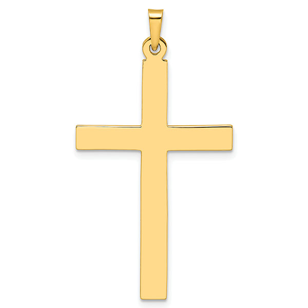 Image of ID 1247856646 Men's 14K Gold Flat Plain Polished Cross Pendant