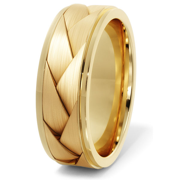 Image of ID 1247856661 Two As One 14K Gold Braided Wedding Band Ring