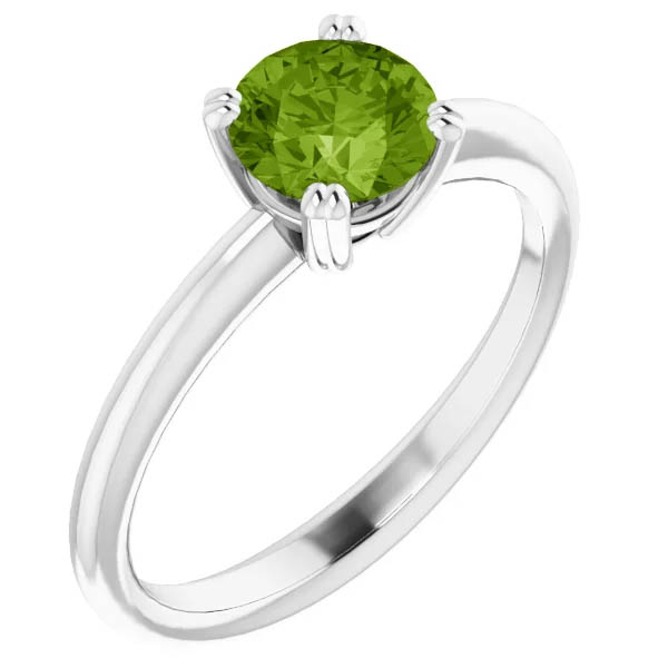 Image of ID 1247857005 14k white gold 1 carat peridot solitaire ring