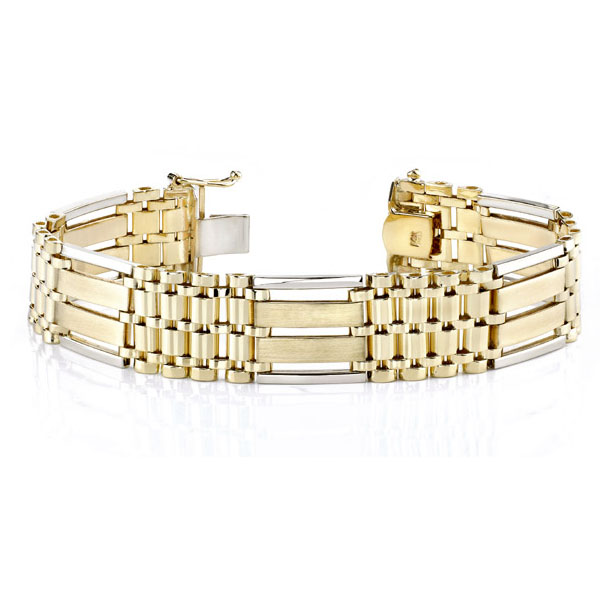 Image of ID 1247857029 18k solid gold men's multi-row designer bracelet