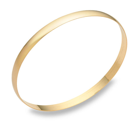 Image of ID 1247857057 6mm 14k gold bangle bracelet