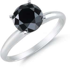 Image of ID 1247857494 2 Carat Black Diamond Solitaire Ring