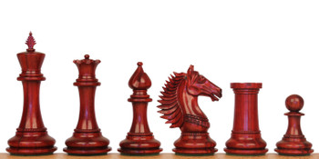 Image of ID 1257226081 Copenhagen Staunton Chess Set with Padauk & Boxwood Pieces - 45" King