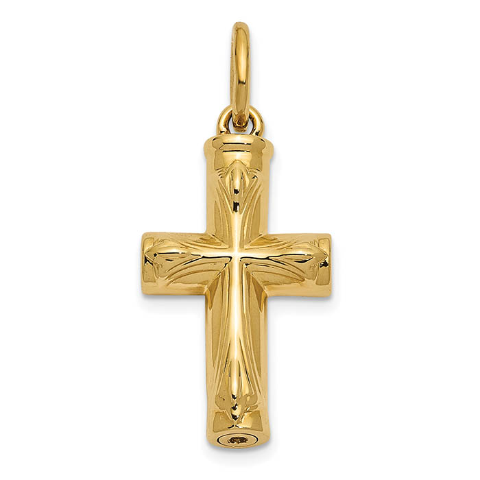 Image of ID 1260126328 cross ash holder necklace 14k gold