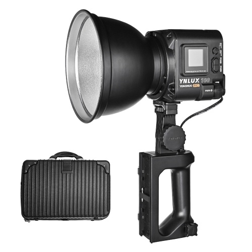 Image of ID 1299280610 YONGNUO YNLUX100 Pro Compact LED Video Light 120W COB Photography Fill Light with NP-F Battery Handle Standard Reflector Carrying Case Power Adapter