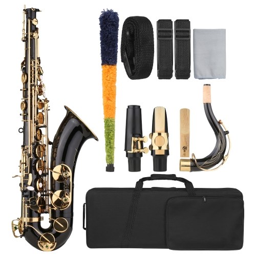 Image of ID 1299281278 Muslady B-flat Tenor Saxophone Bb Black Lacquer Sax  for Musicians Beginners