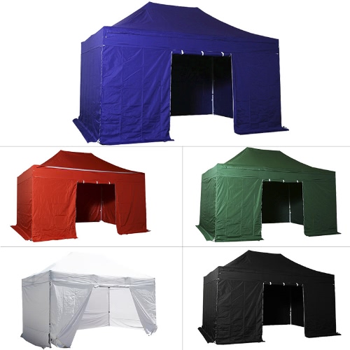 Image of ID 1300848172 Folding Tent PLITECH QUALITY Folding Marquee Gazebo 40mm Aluminium Structure + 4 Sides Waterproof Tarpaulins in PVC Coated Polyester 300g/m2 3x45m for Professional and Individual Needs for Regular Use Indigo