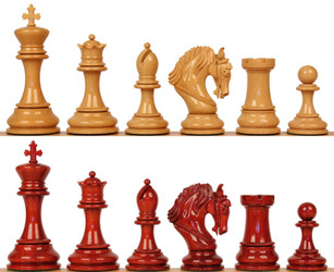 Image of ID 1310350209 Hengroen Staunton Chess Set with Padauk & Boxwood Pieces - 46" King