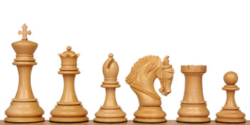 Image of ID 1329134576 Hengroen Staunton Chess Set Ebony & Boxwood Pieces with Elm Burl Chess Board - 46" King