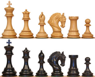 Image of ID 1329134580 Hengroen Staunton Chess Set with Ebony & Boxwood Pieces - 46" King