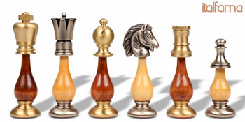 Image of ID 1351828560 Large Classic Persian Staunton Solid Brass & Wood Chess Set by Italfama