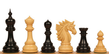 Image of ID 1352881096 Bucephalus Staunton Chess Set with Ebony & Boxwood Pieces - 45" King
