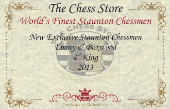 Image of ID 1353412034 New Exclusive Staunton Chess Set Ebony & Boxwood Pieces with Walnut Chess Box  - 4" King