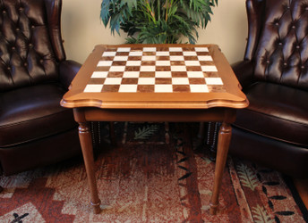 Image of ID 1374972700 Italfama Marble & Tilia Wood Two Drawer Chess Table - Large