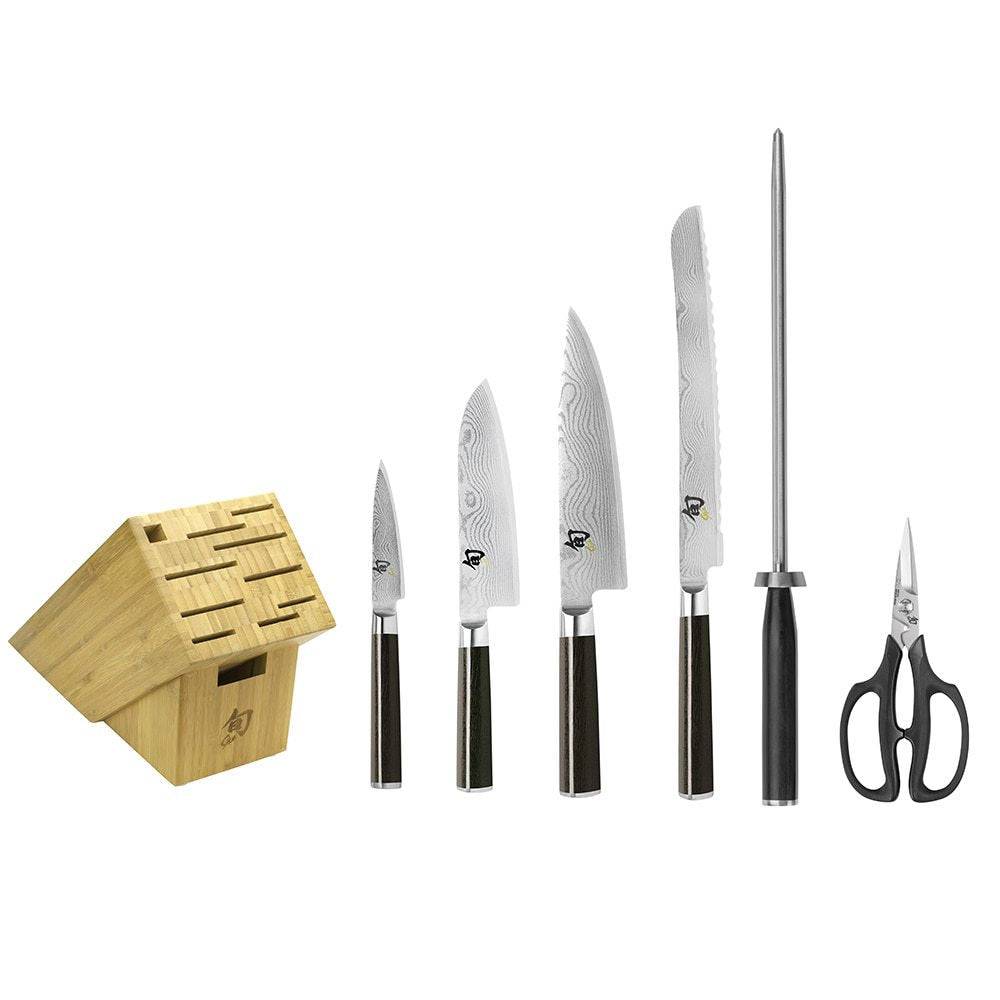 Image of ID 1382360230 Shun Classic 7-Piece Knife Block Set with Bamboo Block