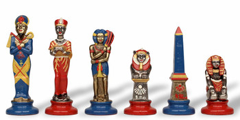 Image of ID 877262598 Egyptian Theme Hand Painted Metal Chess Set by Italfama
