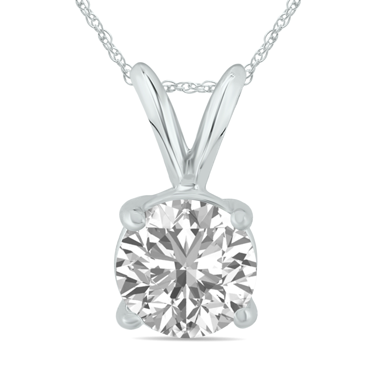 Image of IGI Certified Lab Grown 1 1/10 Carat Diamond Solitaire Pendant in 14K White Gold (H Color VS2 Clarity)