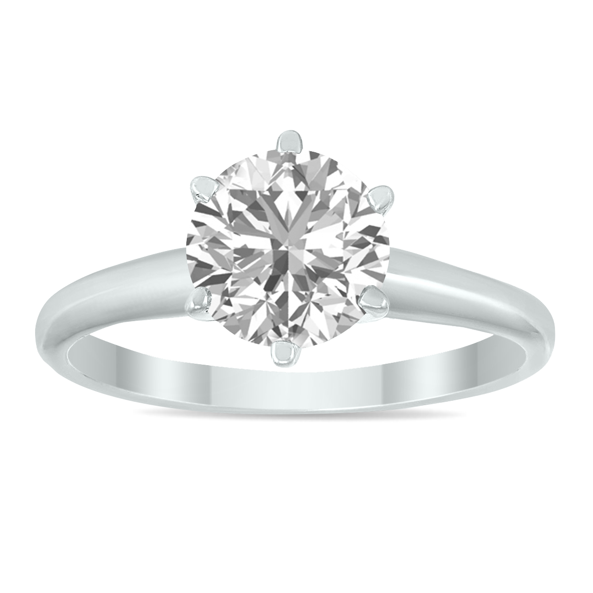 Image of IGI Certified Lab Grown 1 1/10 Carat Diamond Solitaire Ring in 14K White Gold (H Color VS2 Clarity)