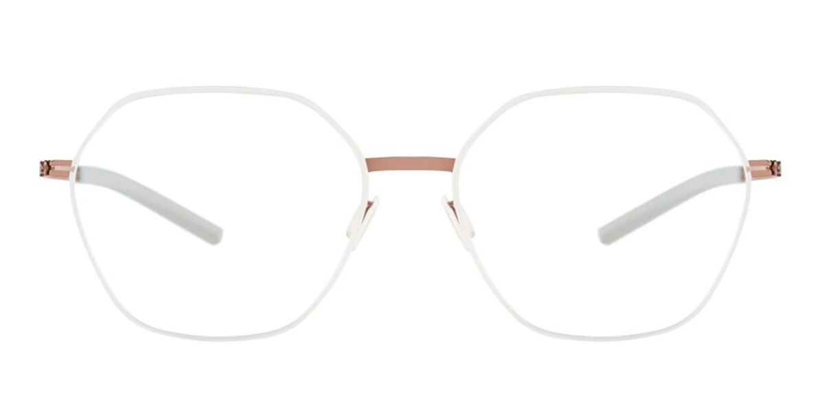 Image of Ic! Berlin M1543 Halny Shiny Blanches Circle 54 Lunettes De Vue Homme Blanches (Seulement Monture) FR