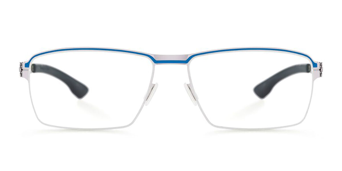 Image of Ic! Berlin M1600 Lars Decor Ultra-Azuis-Chrome Inlay Óculos de Grau Prata Masculino PRT