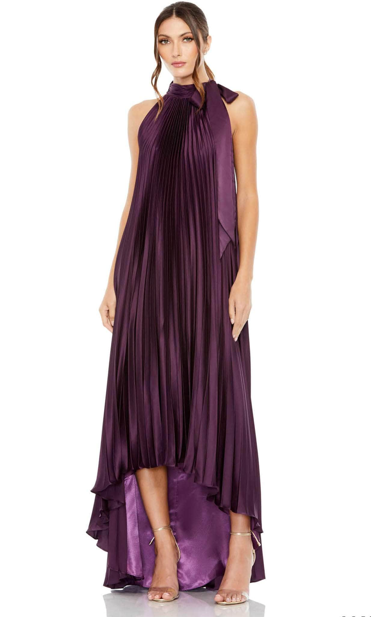 Image of Ieena Duggal 11639 - High Halter Pleated Evening Dress