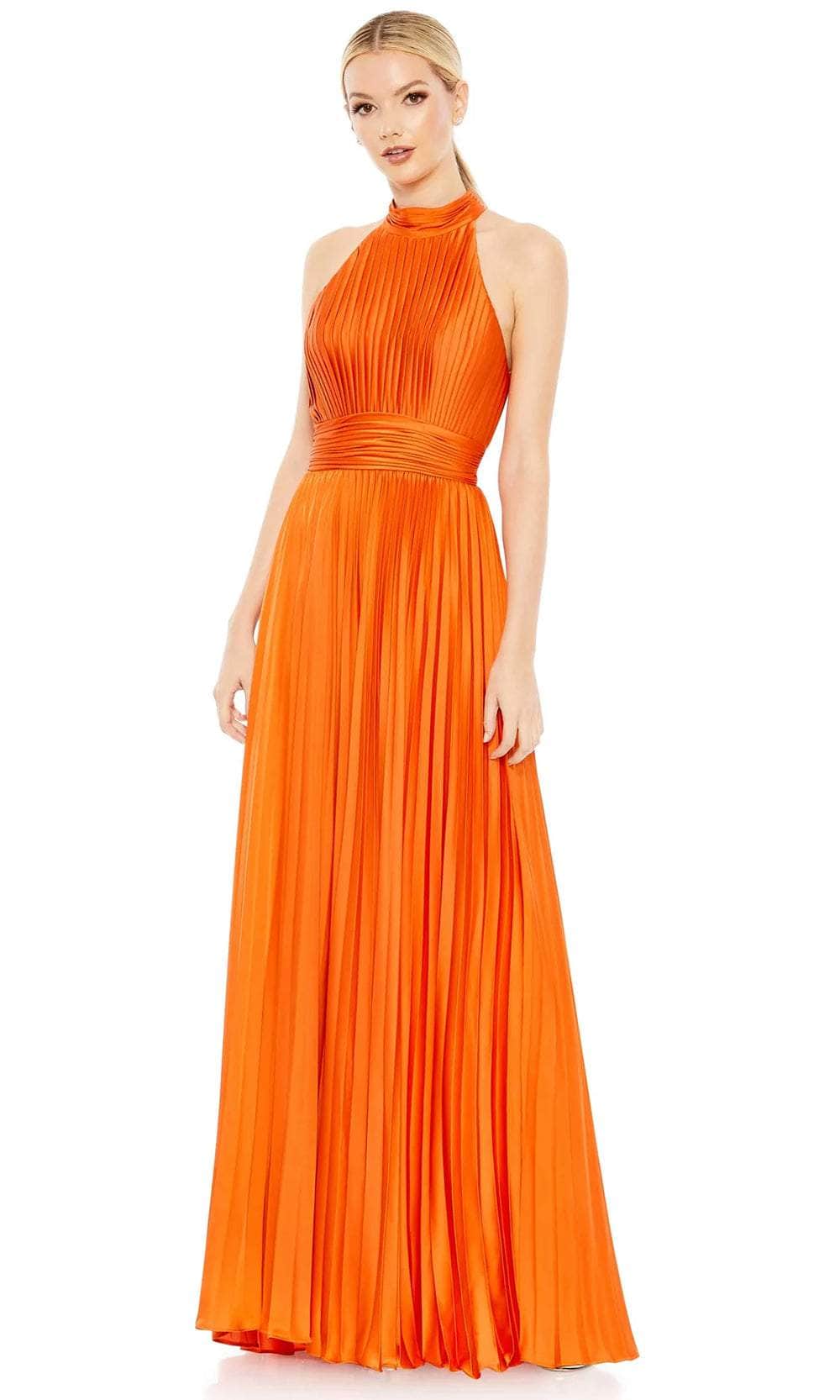 Image of Ieena Duggal 26992 - Pleated Bodice High Neck Prom Gown