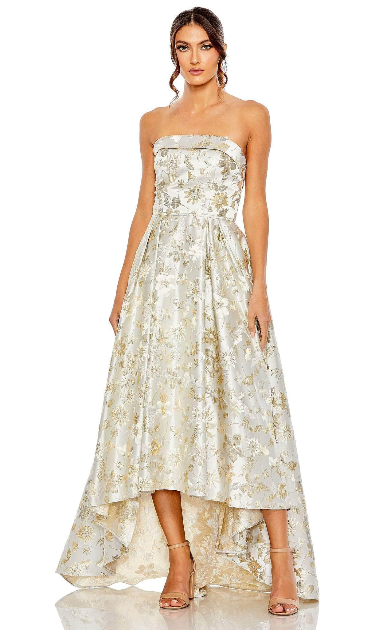 Image of Ieena Duggal 49619 - Floral Strapless Long Dress