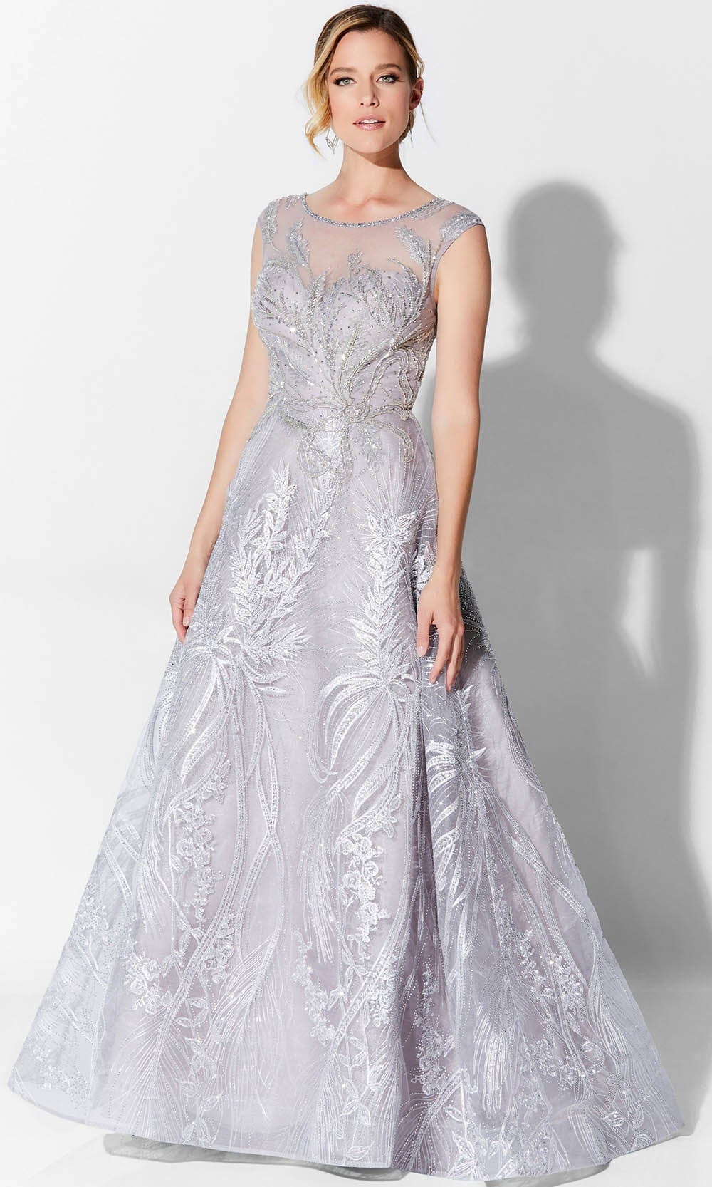 Image of Ivonne D 122D61 - Embroidered Tulle Evening Gown