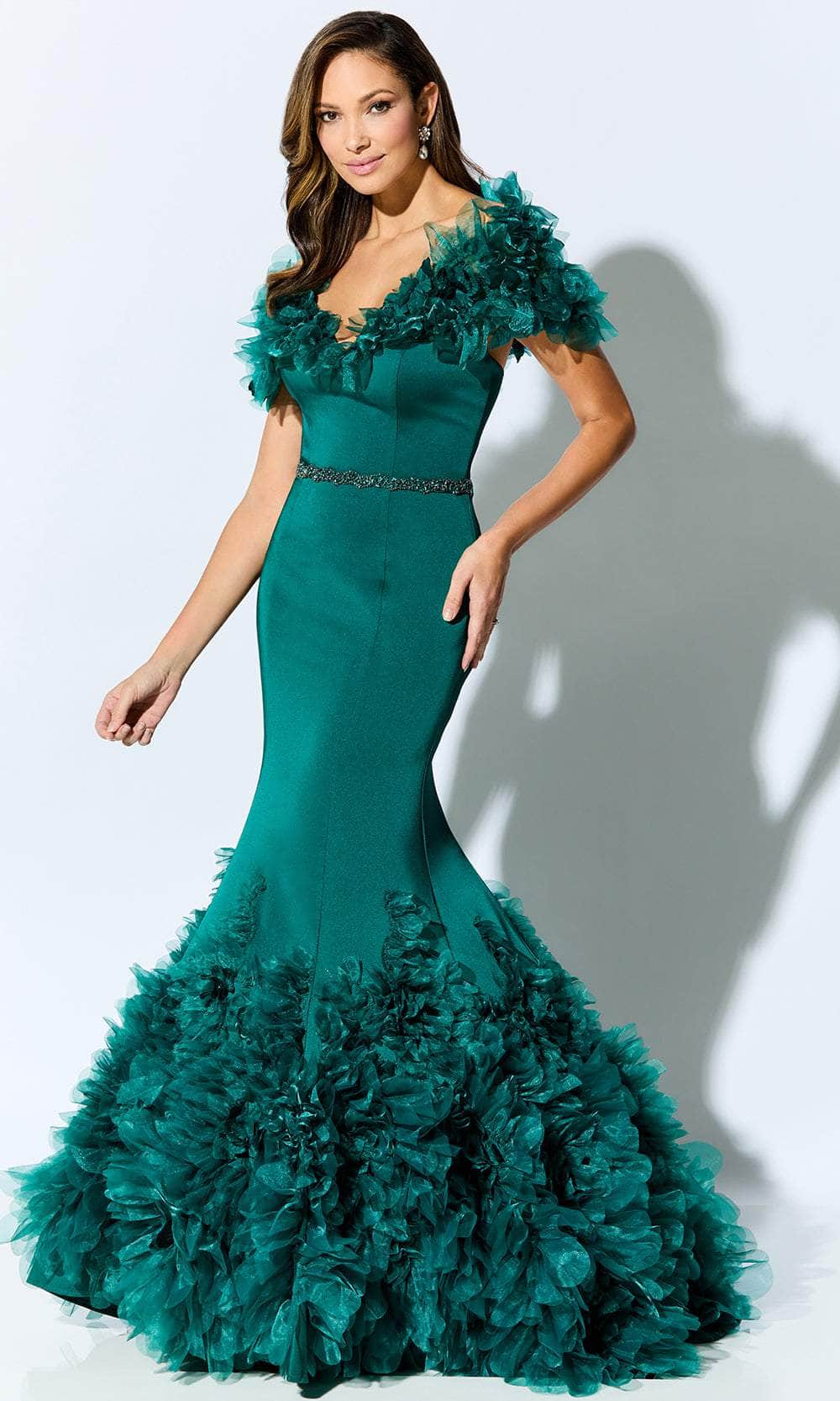 Image of Ivonne D ID909 - Tulle Appliqued Formal Gown