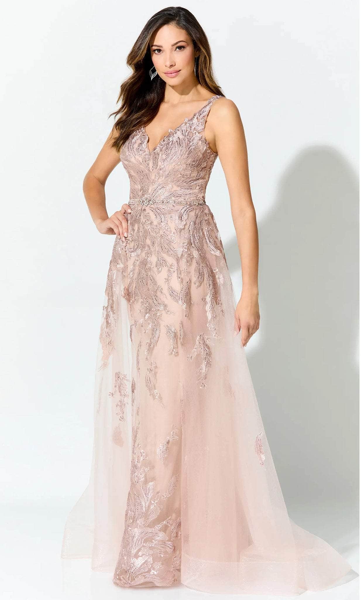Image of Ivonne D ID924 - Embellished Overskirt Evening Gown
