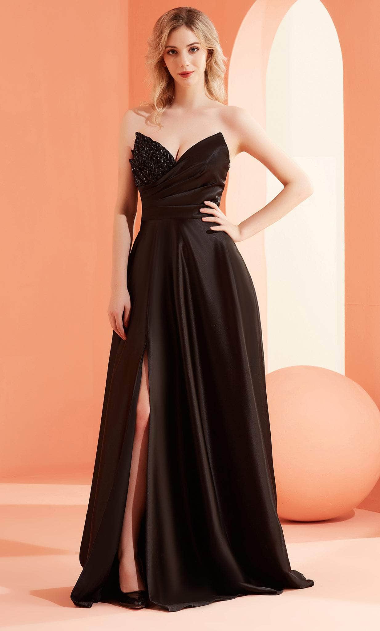 Image of J'Adore Dresses J22034 - Appliqued Bust Ballgown