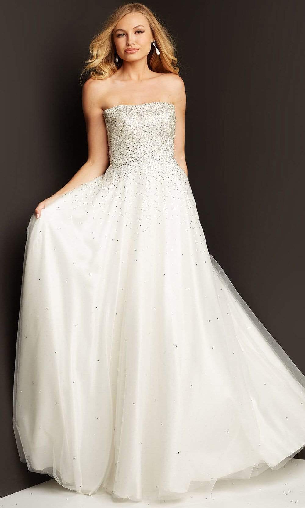 Image of JVN by Jovani - JVN65664 Strapless Beaded Ballgown