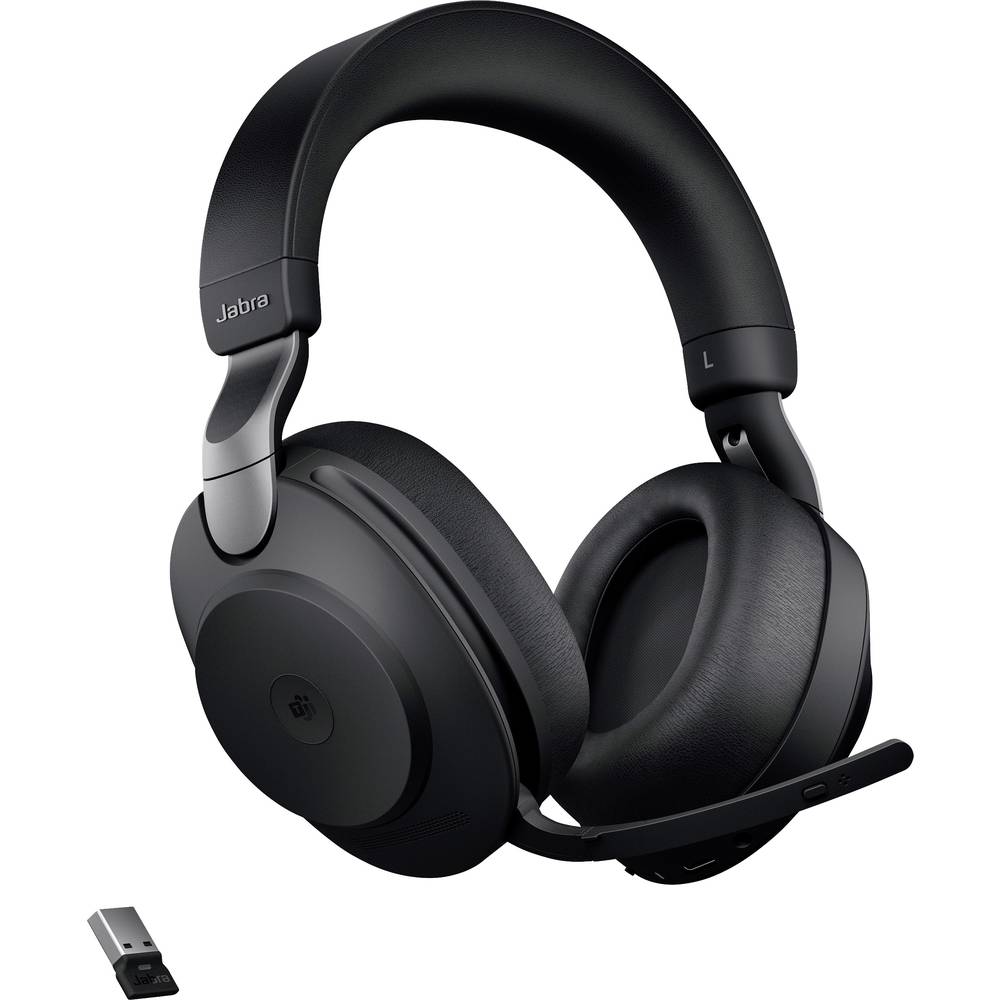 Image of Jabra Evolve 2 85 Over-ear headset BluetoothÂ® (1075101) Corded (1075100) Stereo Black Microphone noise cancelling