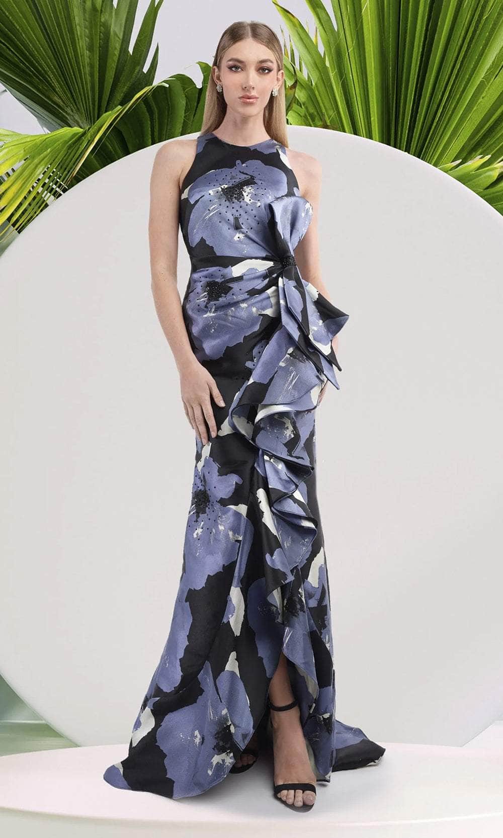 Image of Janique 2405 - Floral Ruffle Long Dress