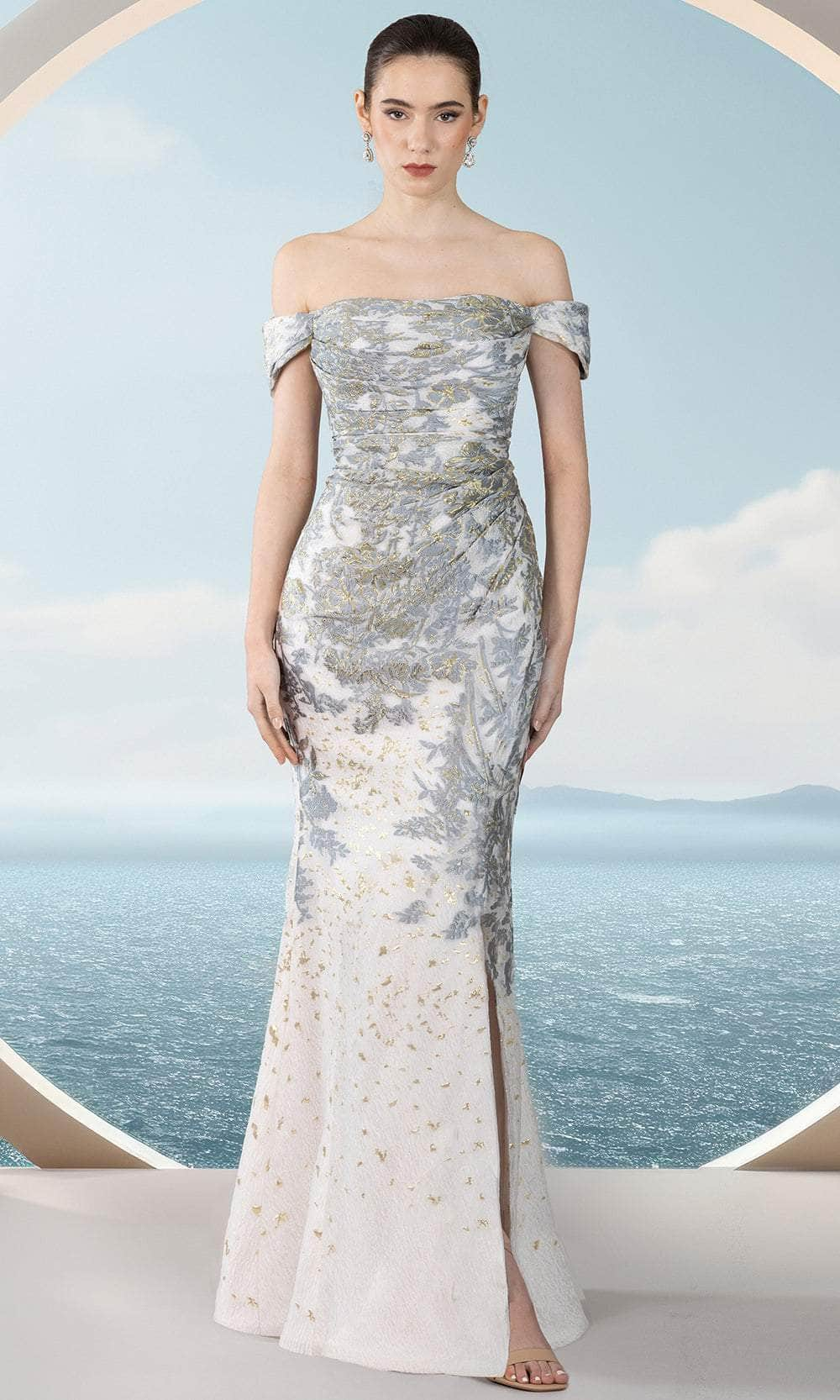 Image of Janique 251021 - Pleated Mermaid Evening Gown