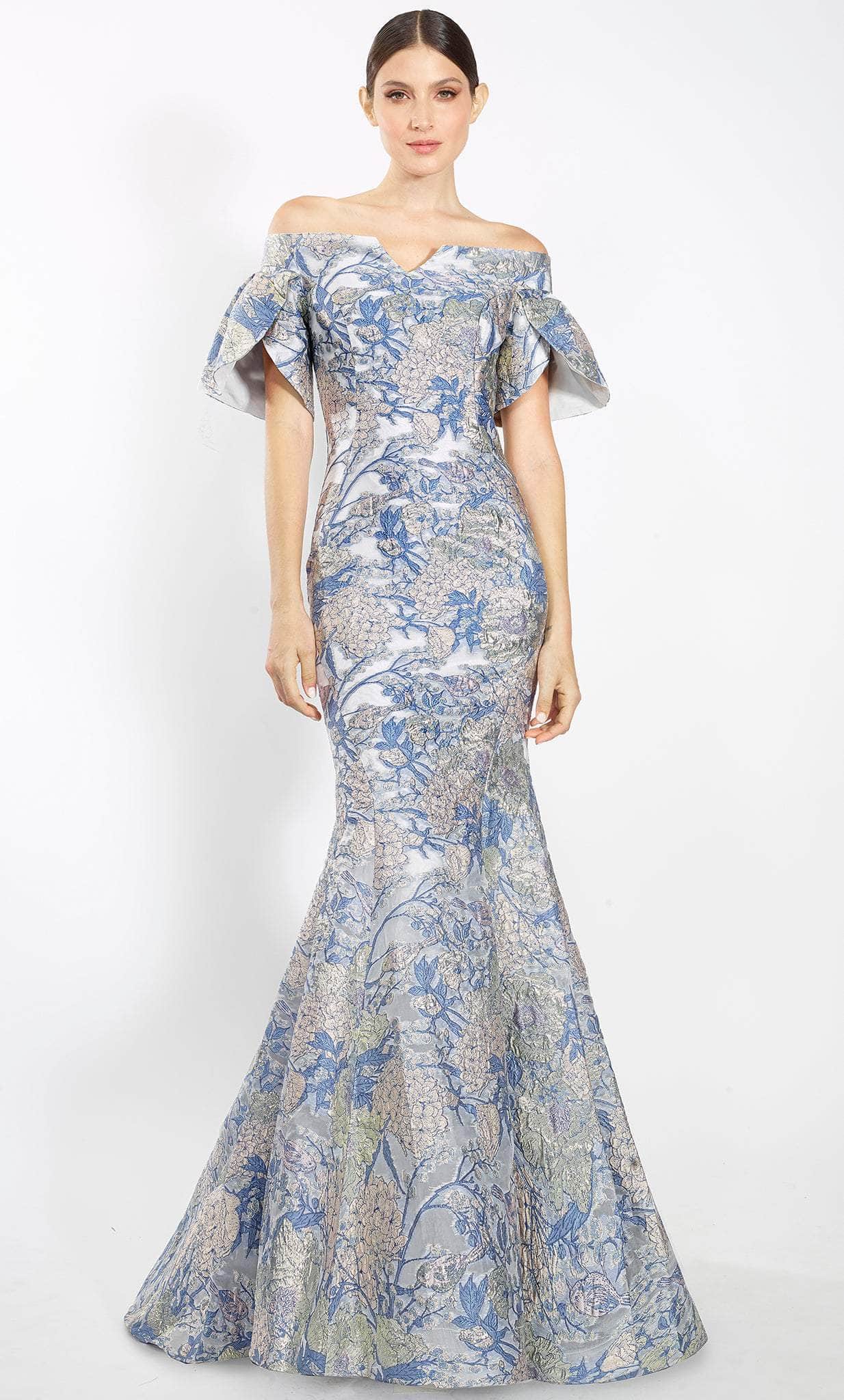 Image of Janique 3941 - Flutter Sleeve Trumpet Evening Gown