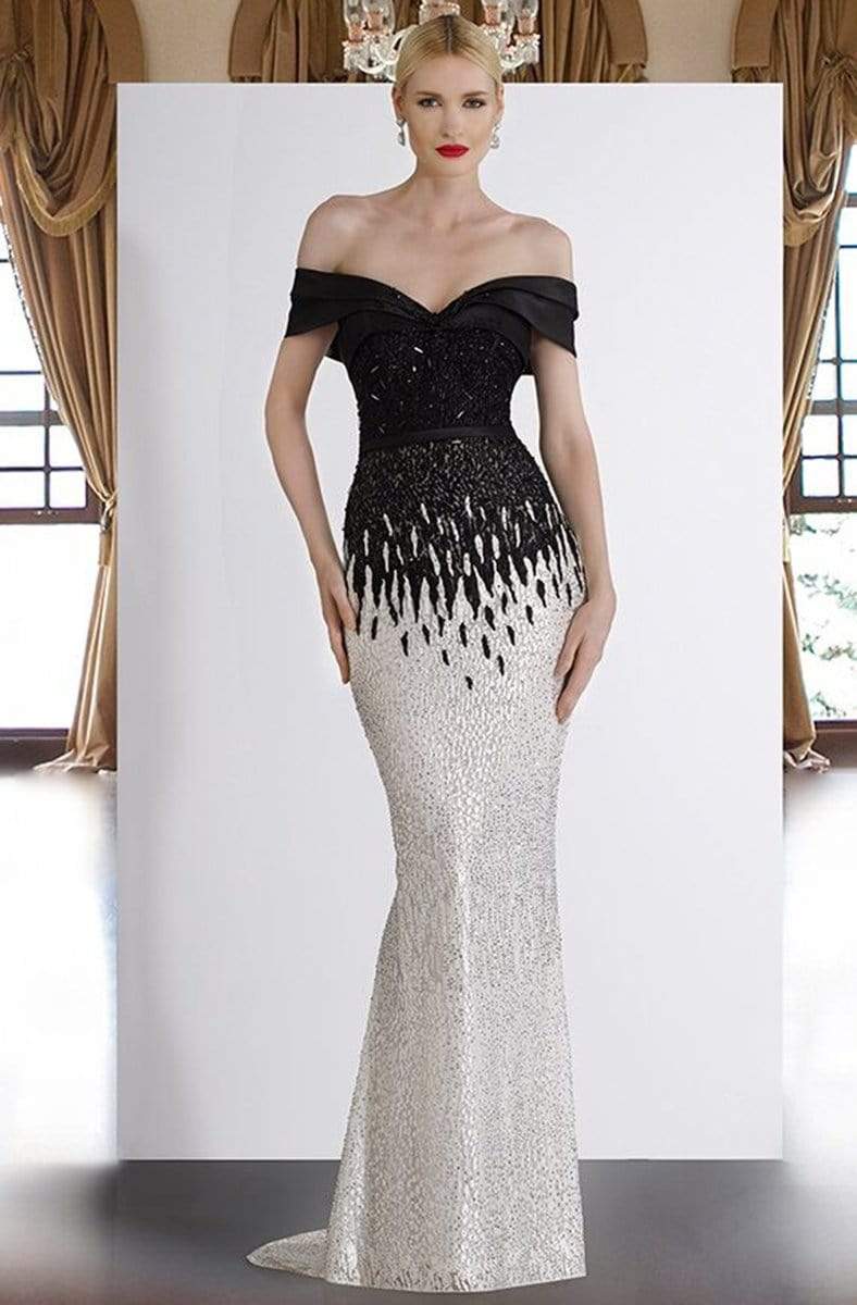 Image of Janique - A18375 Draped Off Shoulder Mermaid Gown