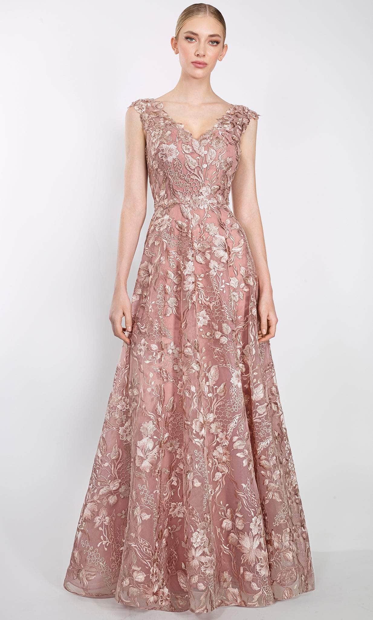 Image of Janique W3001 - Embroidered A-Line Evening Dress