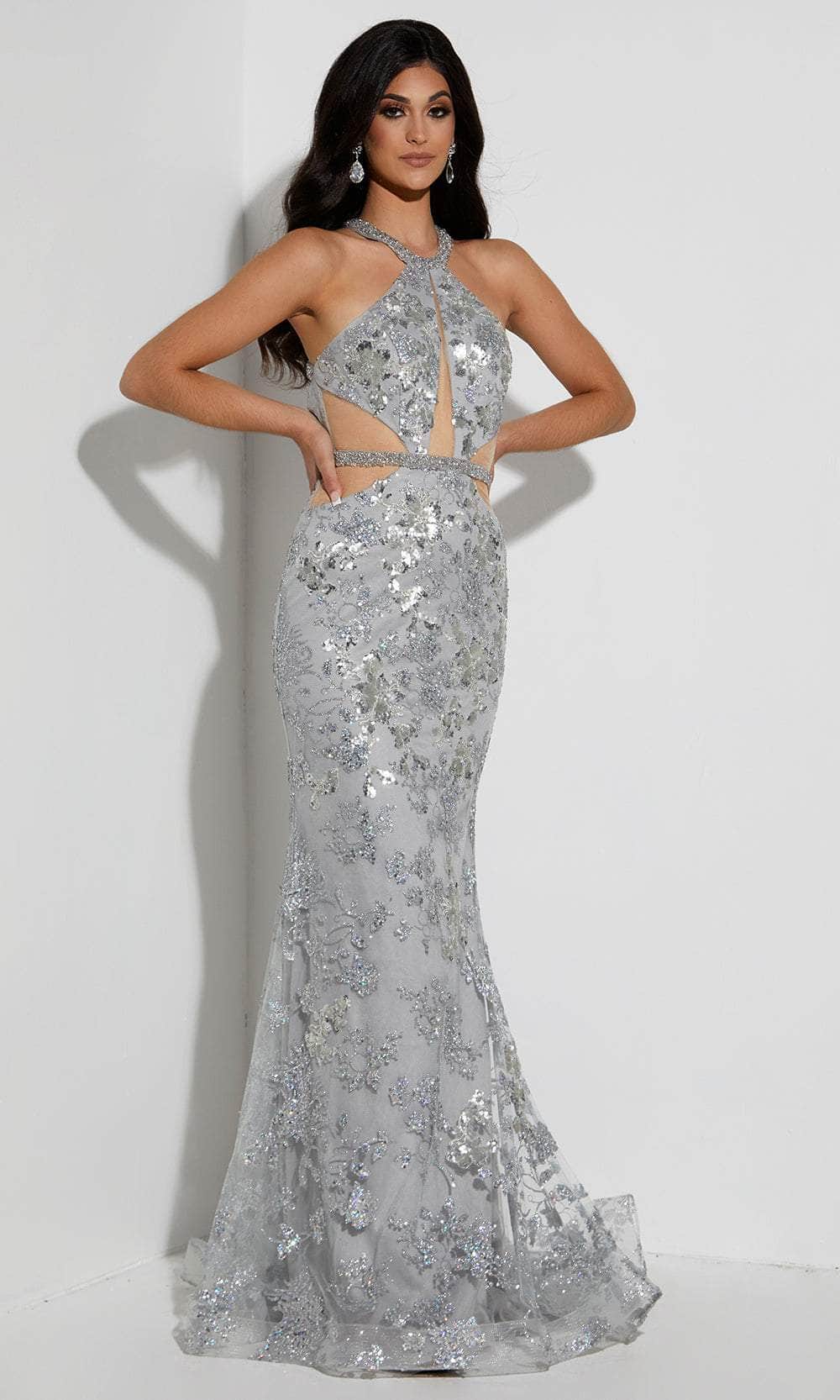 Image of Jasz Couture 7425 - Halter Sequined Evening Gown