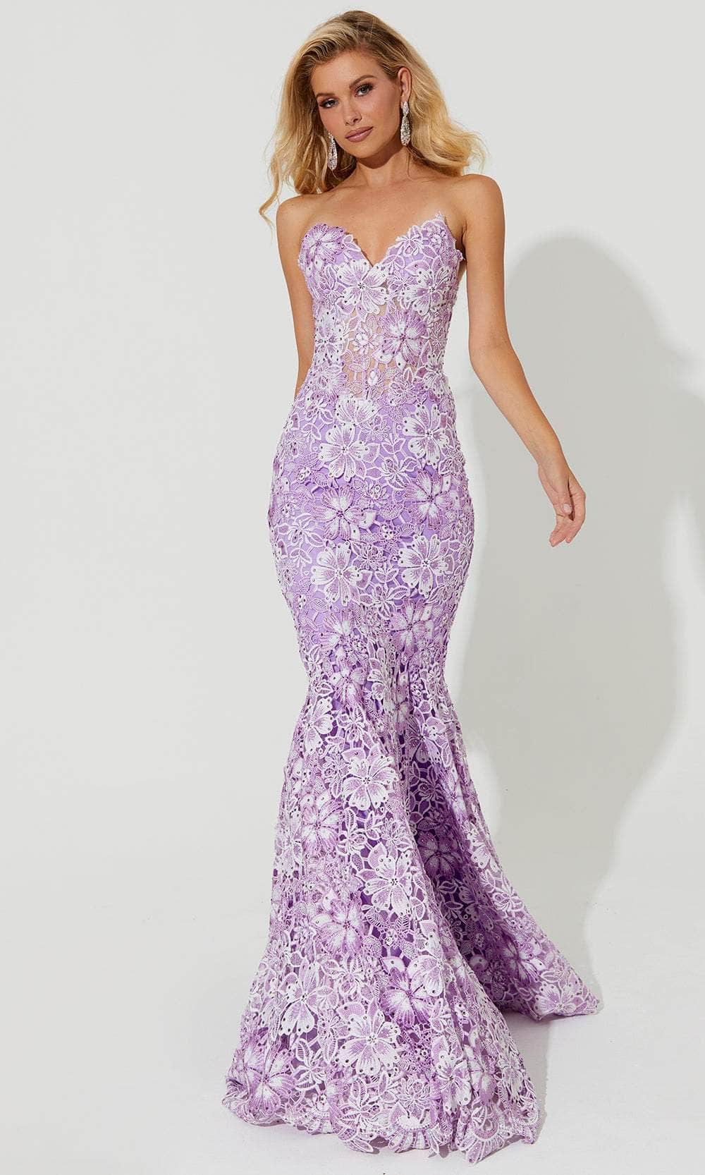 Image of Jasz Couture 7535 - Floral Lace Mermaid Prom Dress