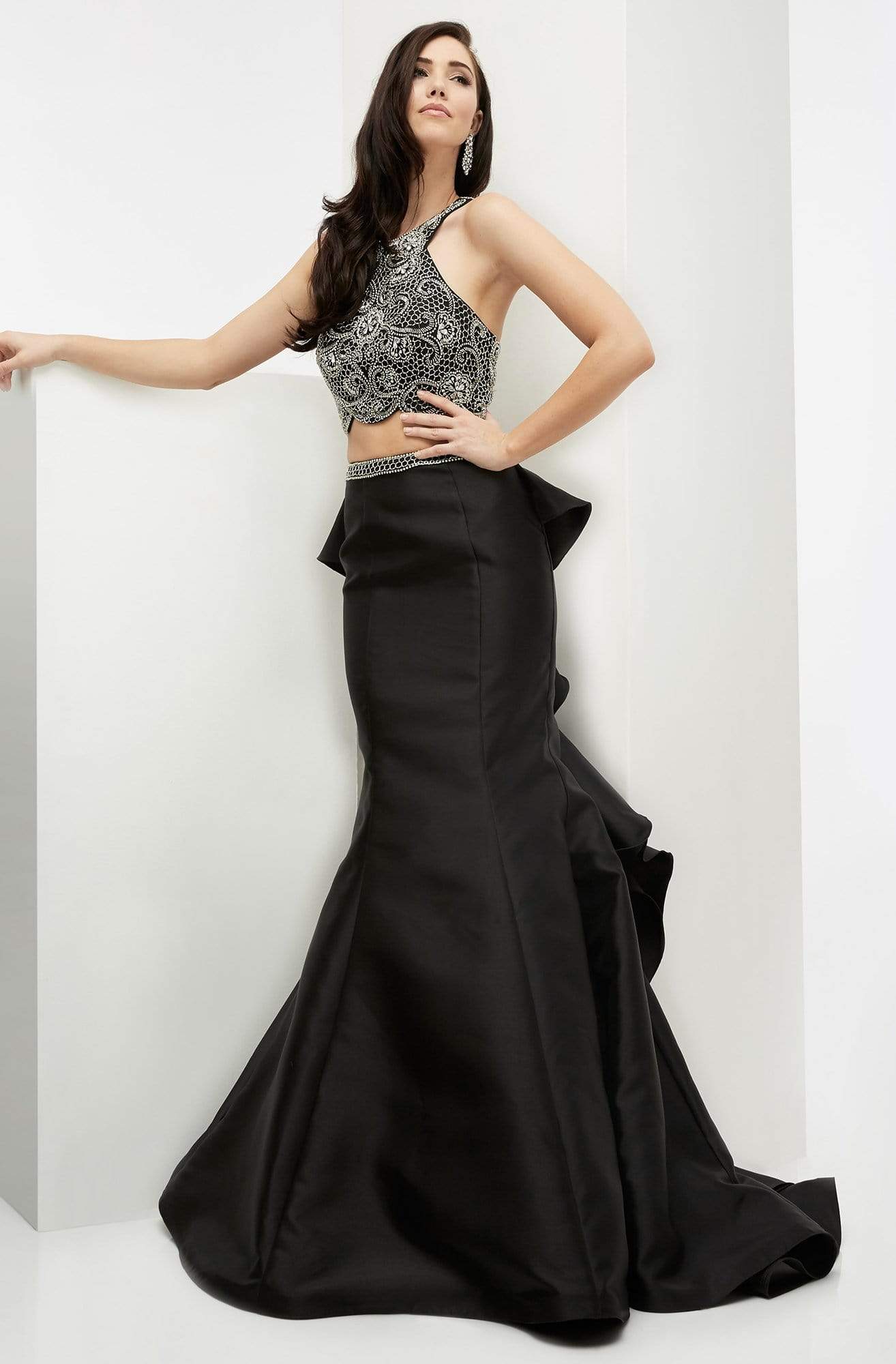 Image of Jasz Couture - Ruffled Panel Trumpet Gown 5990