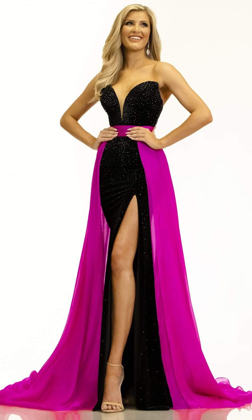 Image of Johnathan Kayne - 2306 Plunging Sweetheart A-Line Evening Dress